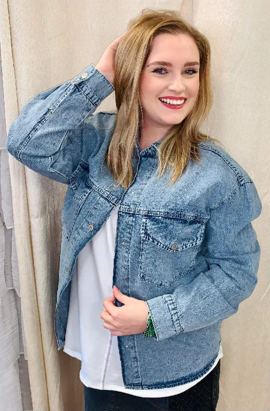 Light Blue Denim Jacket Flowy Denim Skirt