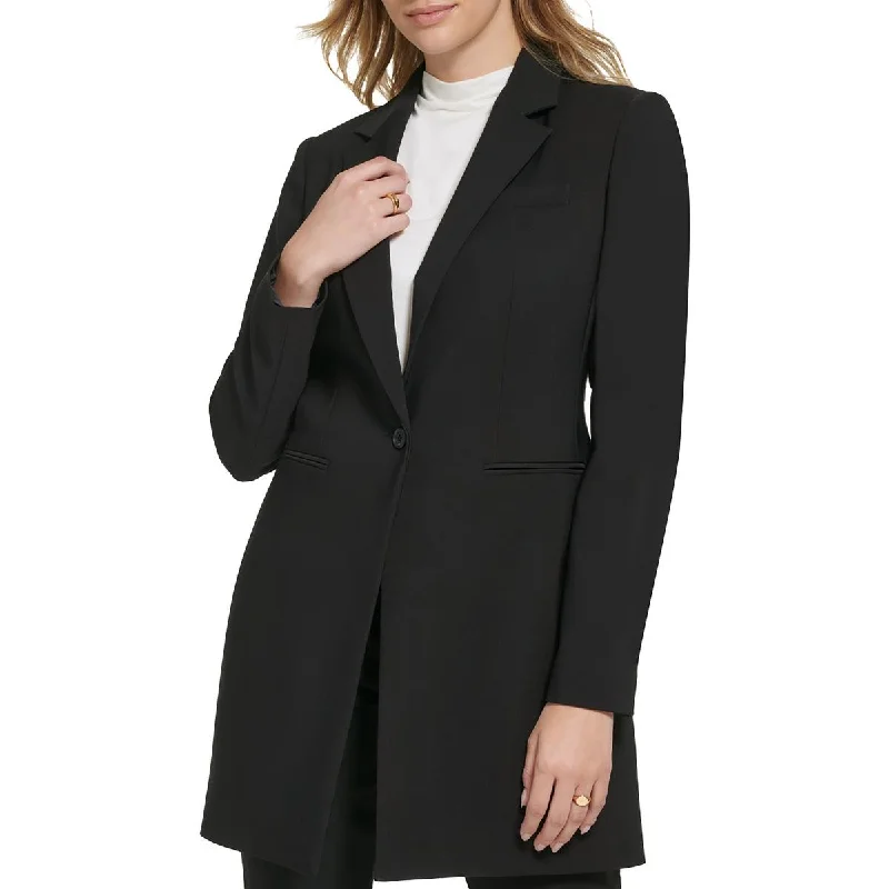 Womens Long Office One-Button Blazer Classic Blazer Style