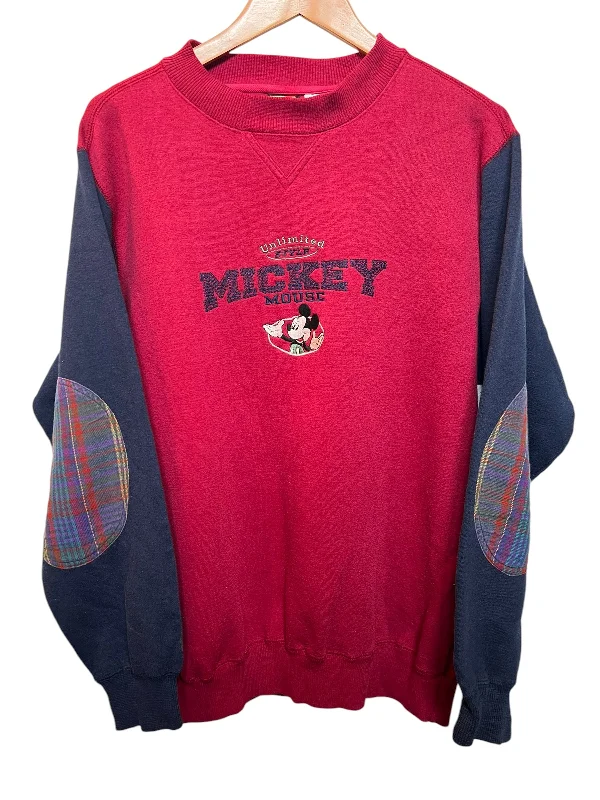 Red and Navy Mickey Sweatshirt (Size L) Relaxed Fit Hoodie