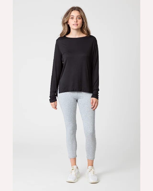 Marlow Long Sleeve Anytime Tee -  Black