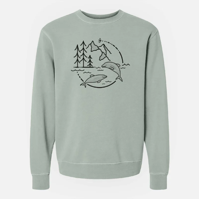 It's All Connected - Maui Dolphins - Unisex Pigment Dyed Crew Sweatshirt Women’s Hoodie with Pockets