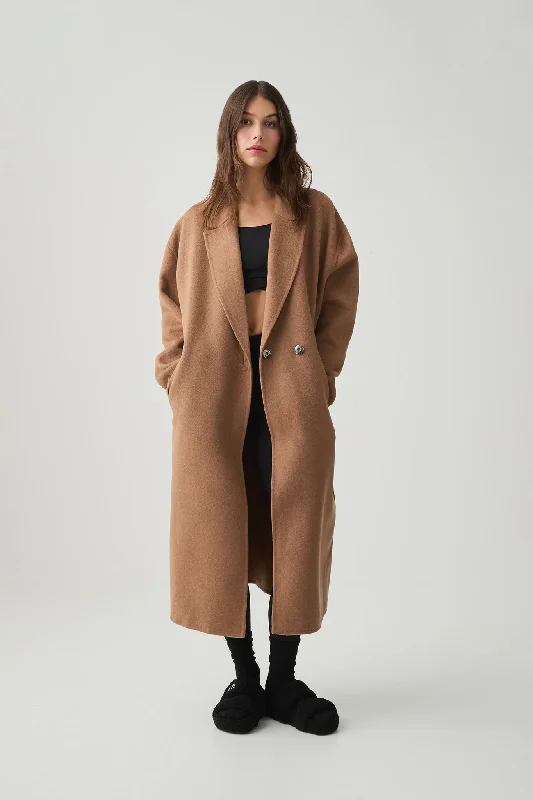 Wool Blend Long Line Coat 773