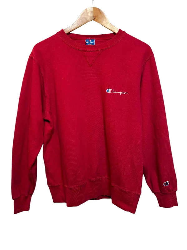 Red Champion Mens Sweatshirt (Size L) Stylish Pullover Hoodie