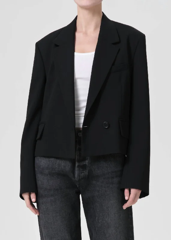 Callie Cropped Blazer In Black Layered Women’s Blazer