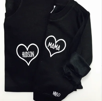 Love Heart Personalised Sweater Set Modern Hoodie Sweatshirt