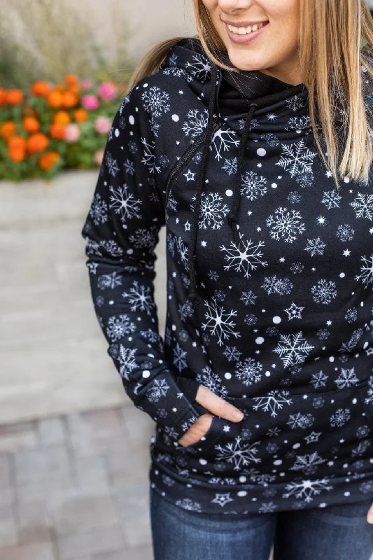 Midnight Snowflake Double Hoodie {Michelle Mae} Trendy Women’s Hoodies