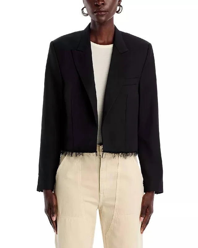 Cutoff Boyfriend Blazer In Black Blazers for Business Wear