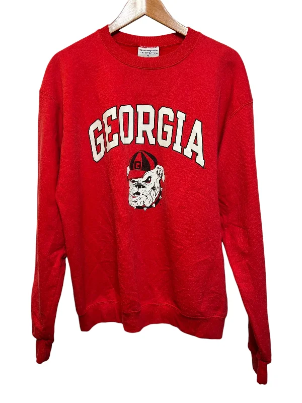 Champion Red Georgia Sweatshirt (Size L) Loose Fit Hoodie Sweatshirt