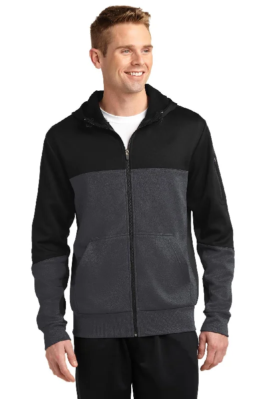 Sport-Tek Tech Fleece Colorblock Full-Zip Hooded Jacket. ST245 Fleece Hoodies & Sweatshirts