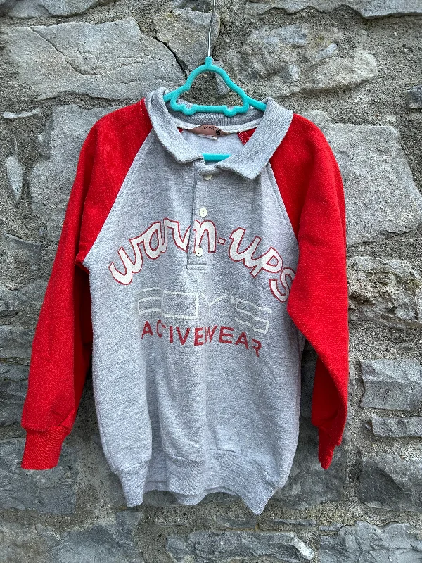 80s warm-ups grey raglan sweatshirt   7-8y (122-128cm) Pullover Sweater Collection