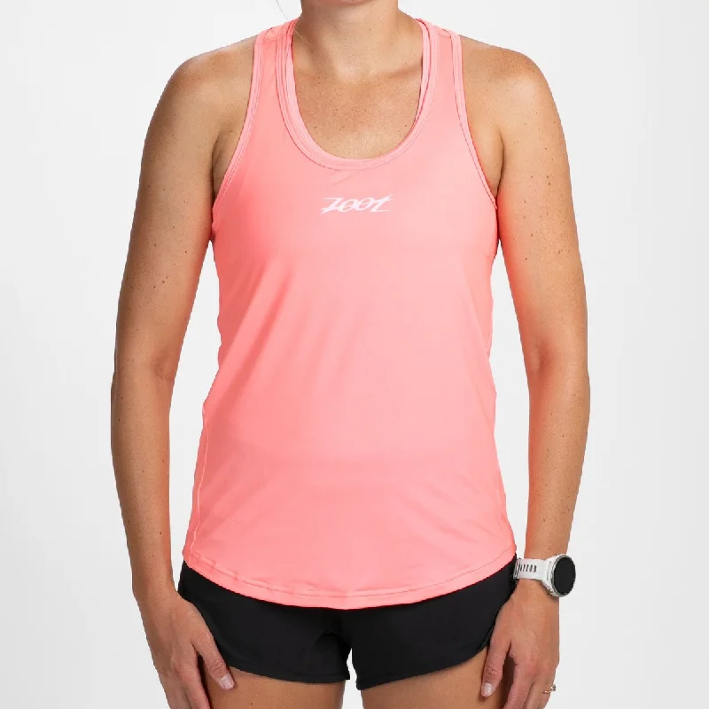 Women's Core Run Singlet - Neon Coral