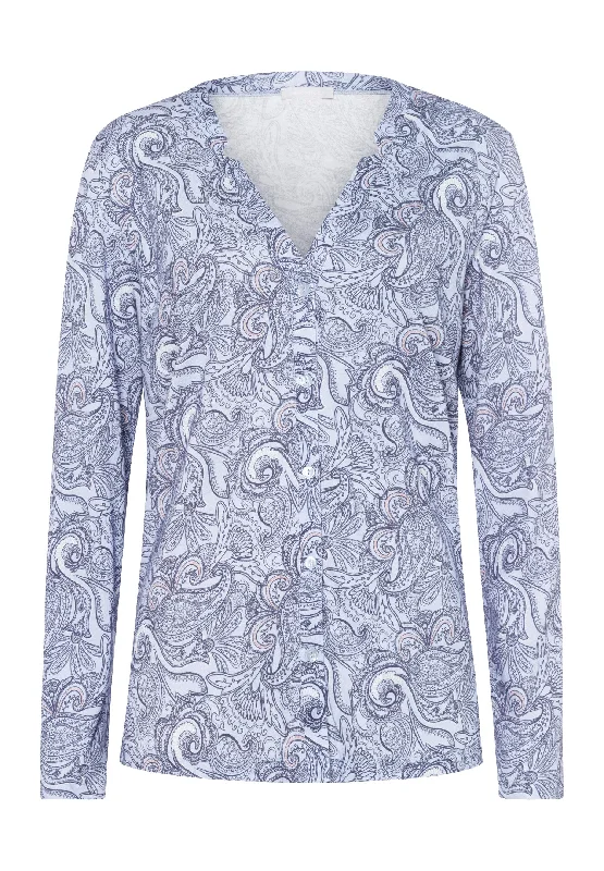 Sleep And Lounge Button Front Shirt | Calm Paisley 77934-2954 Camisole pajama sets