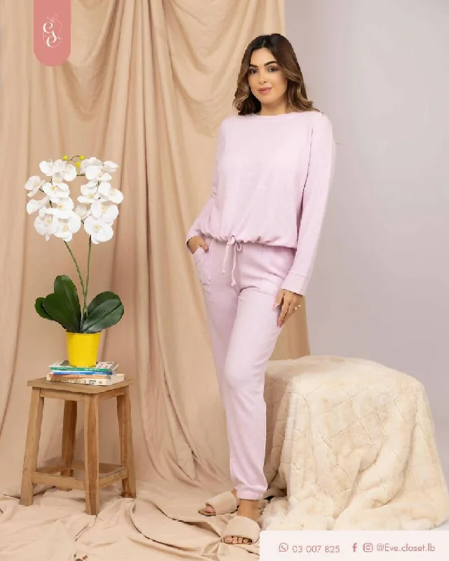 EVE.CLOSET Ladies' Tie Waist Pajamas Satin pajama sets