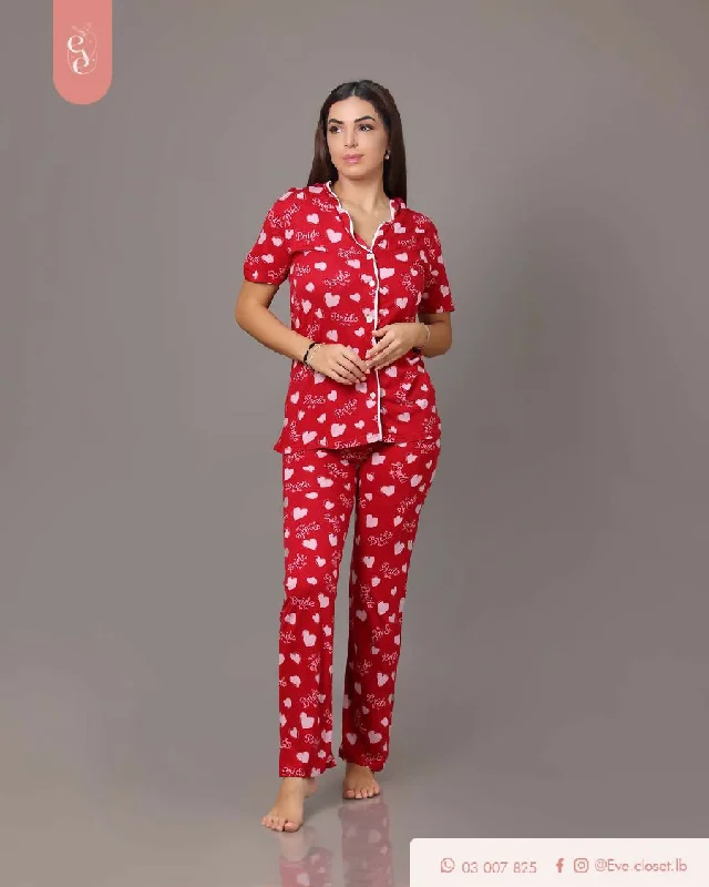 EVE.CLOSET Red Bride To Be Pajama Custom pajama sets with names