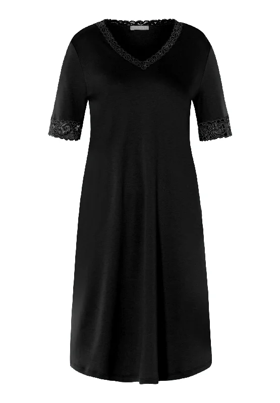 Moments Short Sleeve Nightgown 100cm | Black 77040-019 Trendy pajama sets for women