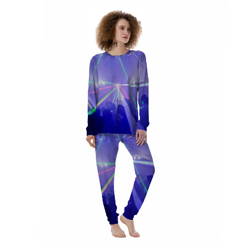 Nightclub EDM Party Print Women's Pajamas Petite pajama sets