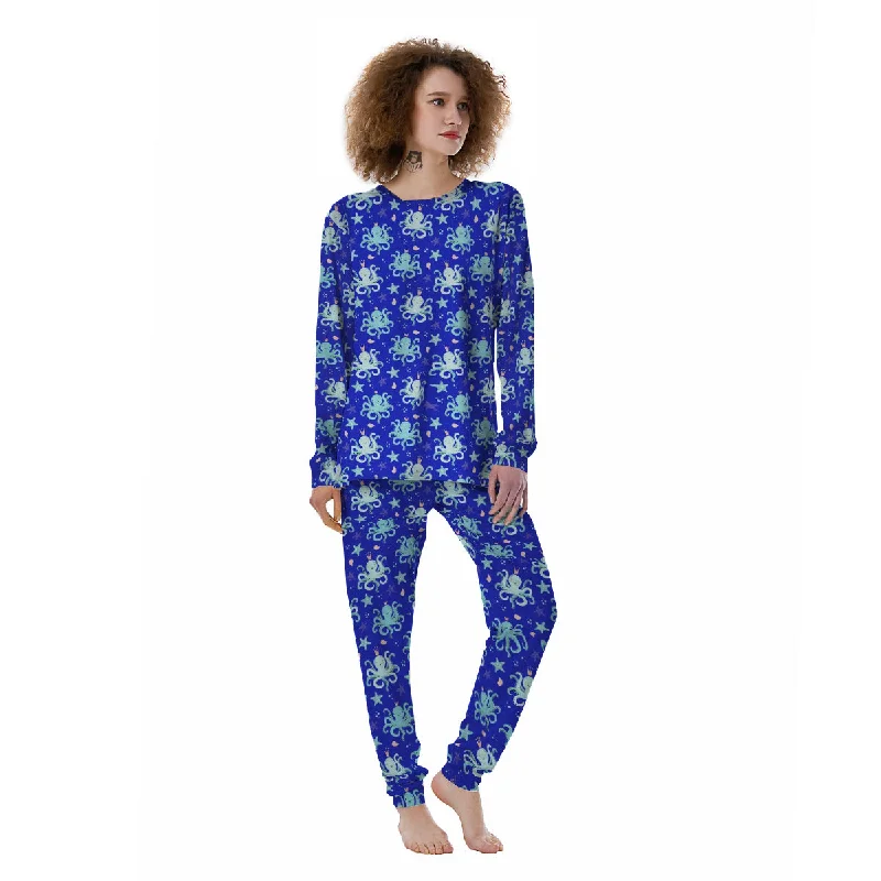 Octopus Cute Print Pattern Women's Pajamas Nursing pajama sets