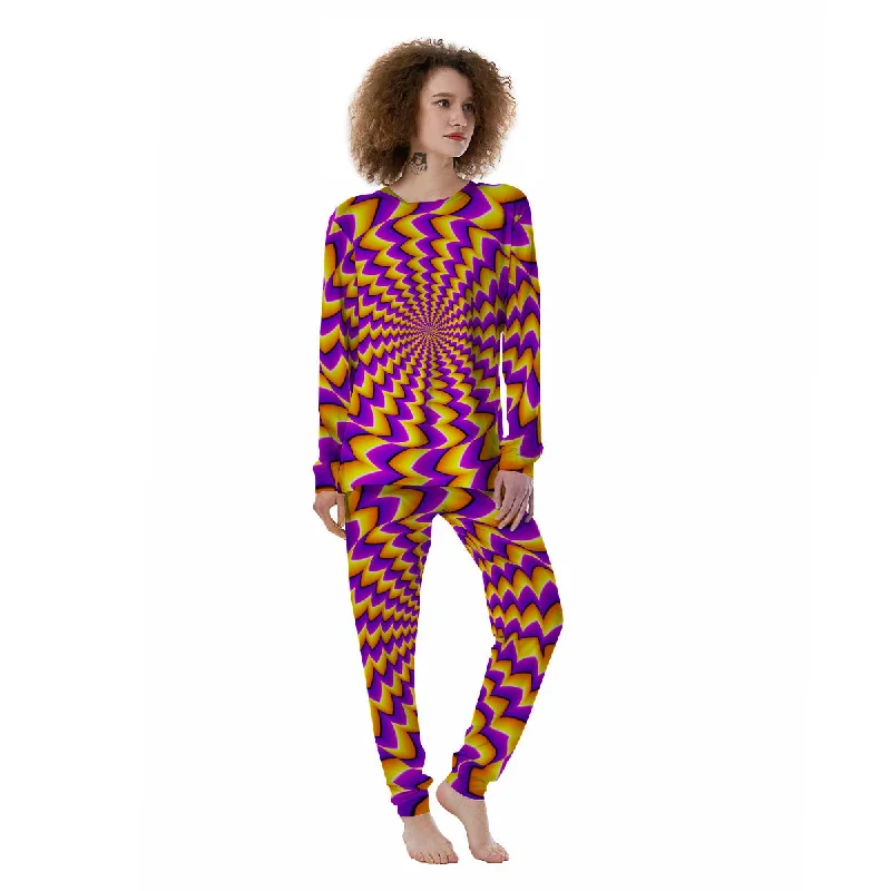 Optical Illusion Moving Dizzy Circle Women's Pajamas Silk pajama sets