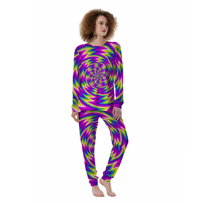 Optical Illusion Moving Dizzy Spiral Women's Pajamas Maternity pajama sets