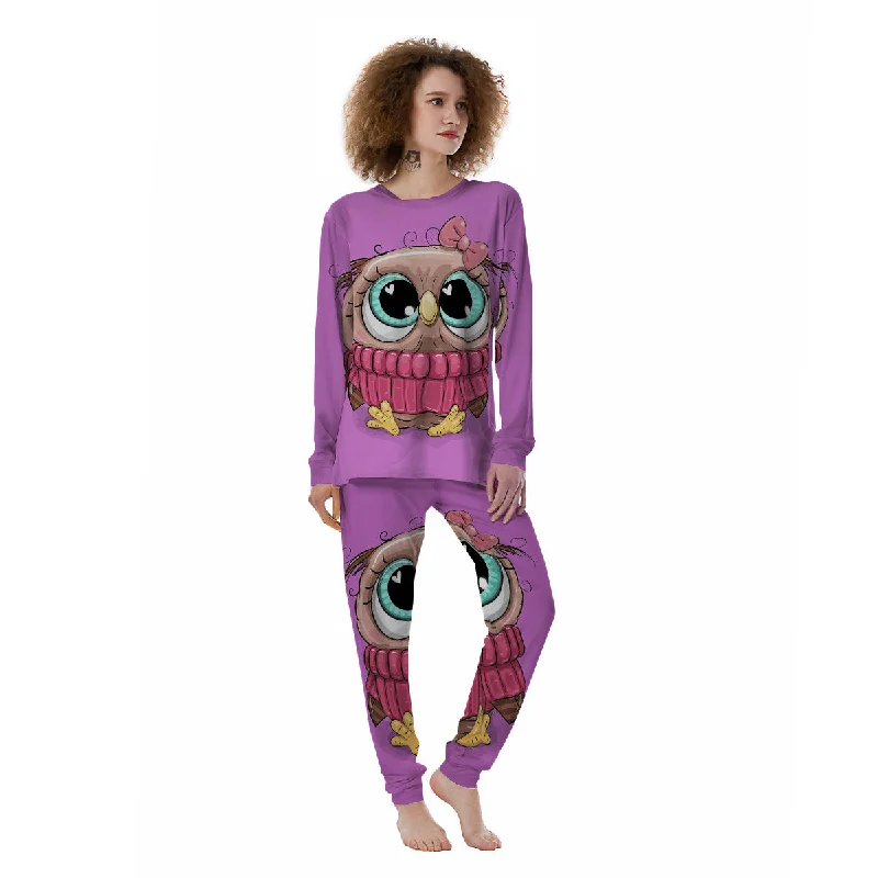 Owl Cute Print Women's Pajamas Floral pajama sets