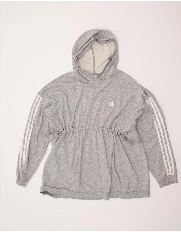 ADIDAS Womens Oversized Hoodie Jumper UK 20/22 XL Grey Cotton Best everyday sweaters