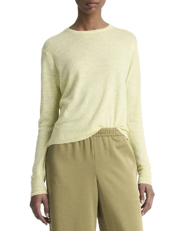 Vince Tissue Weight Linen, Silk, & Cashmere-Blend Top Zip-up sweaters