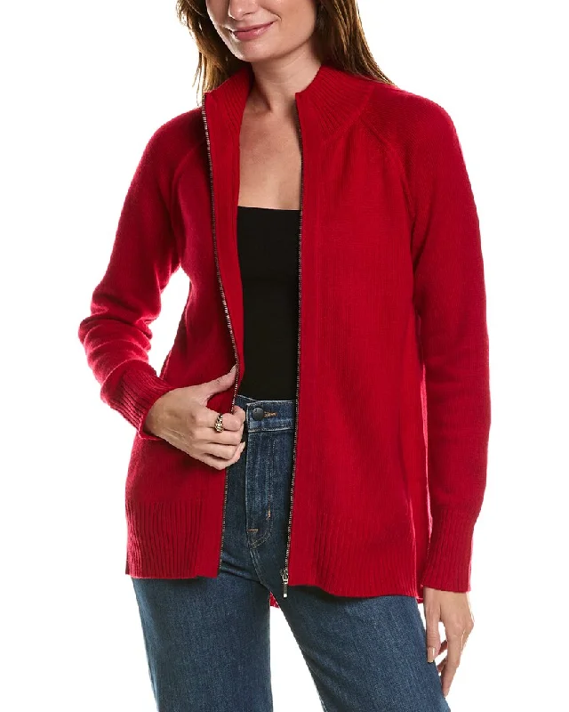 Forte Cashmere Sporty Wool & Cashmere-Blend Cardigan Acrylic sweaters