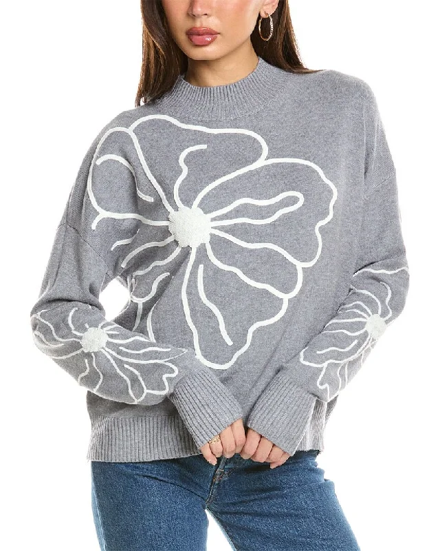 Rain + Rose Soft Embroidered Sweater Best sweaters for layering