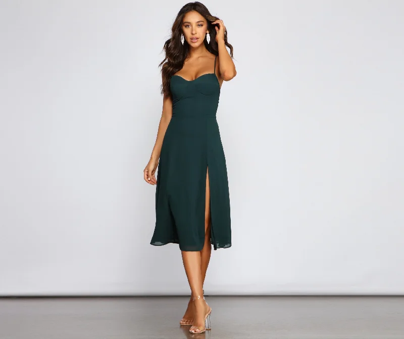 Chic Flowy Stylish Chiffon Midi Dress Fashion Nova midi dresses