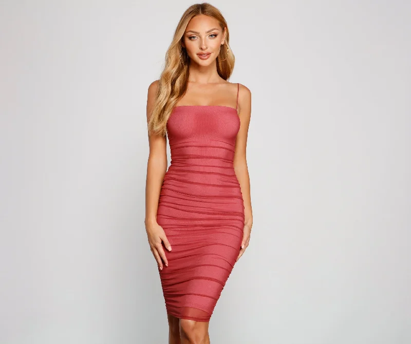 Fab And Flirty Charming Mesh Midi Dress New Year's Eve midi dresses