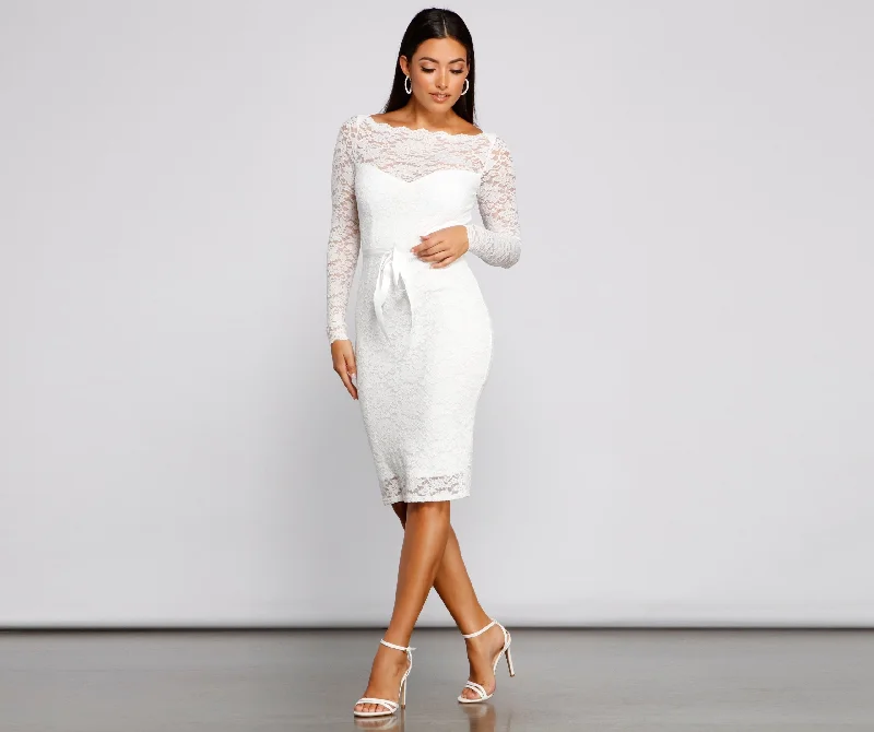 Keely Lace Stylish Sweetheart Midi Dress Luxury midi dresses