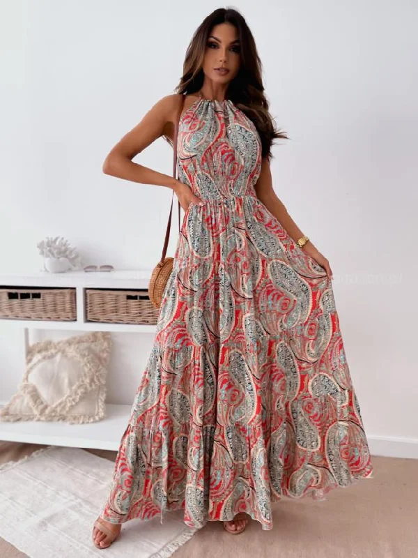 Never Too Much Printed Open Back Maxi Dress Best maxi dresses for elegant looks