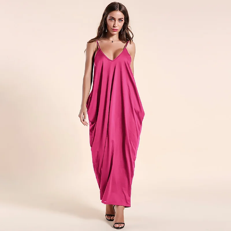 Olivian Pocketed Maxi Dress - Magenta Women's maxi dresses