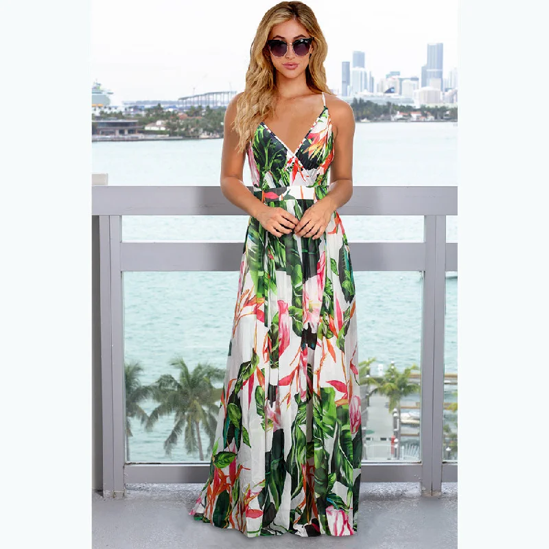 Palmetto Tassel Tie Maxi Dress Fashion Nova maxi dresses