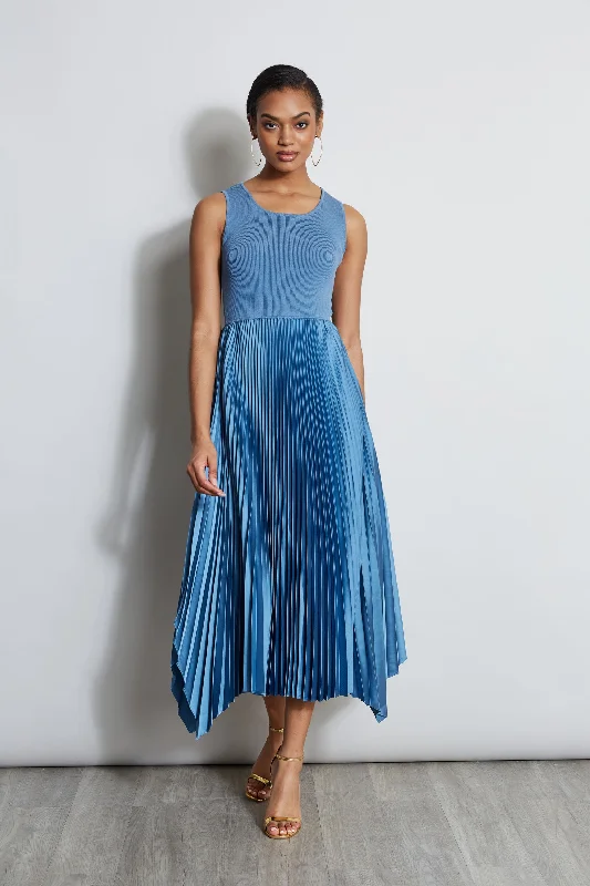 Pleated Midi Dress Stretchy midi dresses