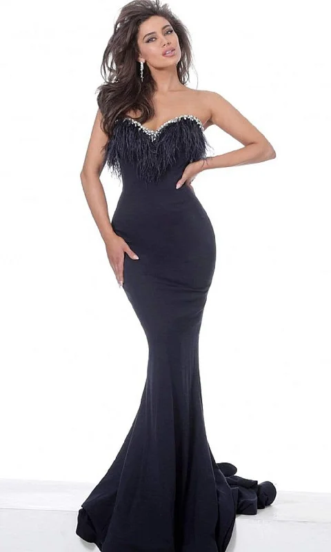 Jovani - 63892 Strapless Feather-Fringed Long Mermaid Gown Forever 21 party dresses