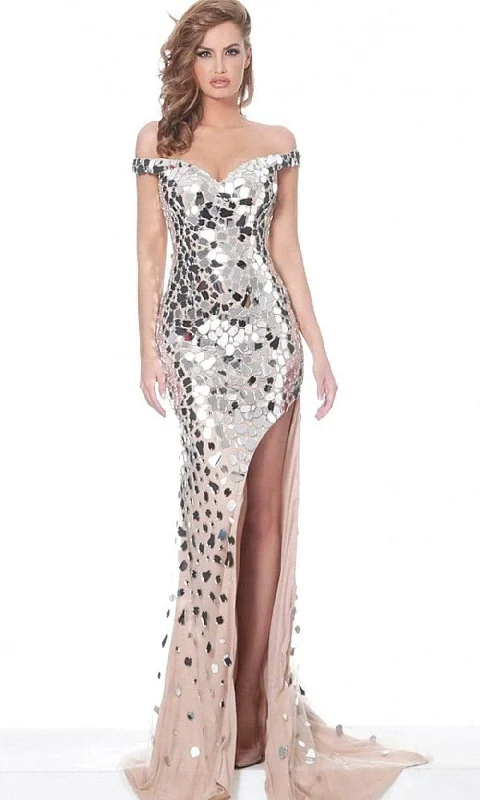 Jovani - Sweetheart Cut Glass Evening Dress 02500SC - 1 pc Nude in Size 00 Available Fall party dresses