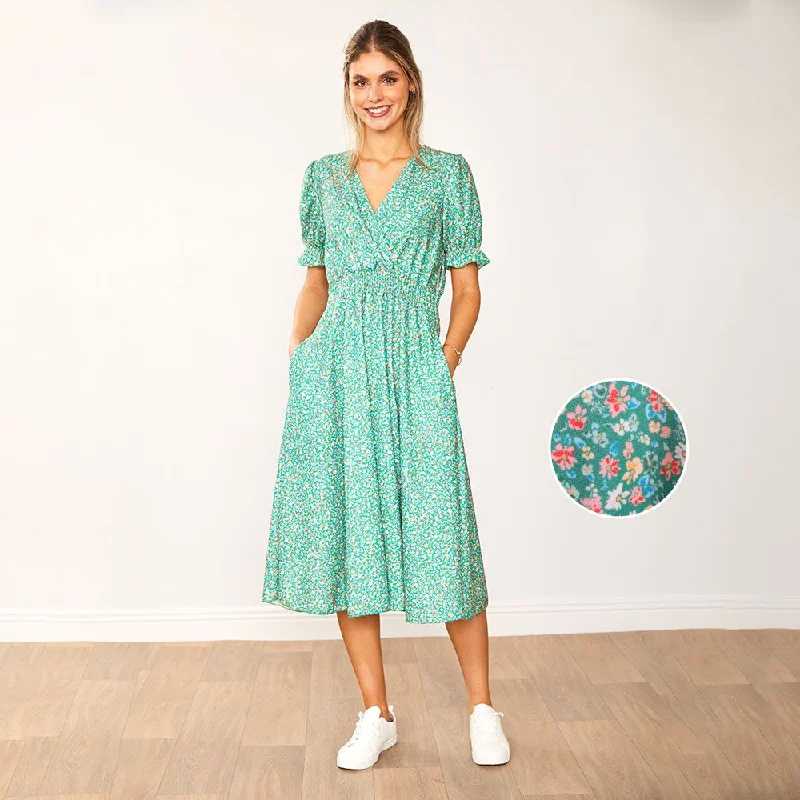 Belle Dress (Green Floral) Cottagecore floral dresses