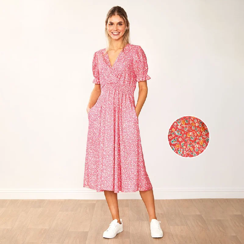 Belle Dress (Pink Floral) Office floral dresses