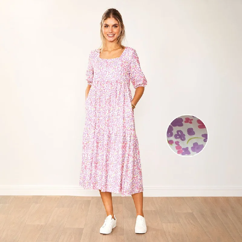 Delta Dress (Lilac Floral) Minimalist floral dresses