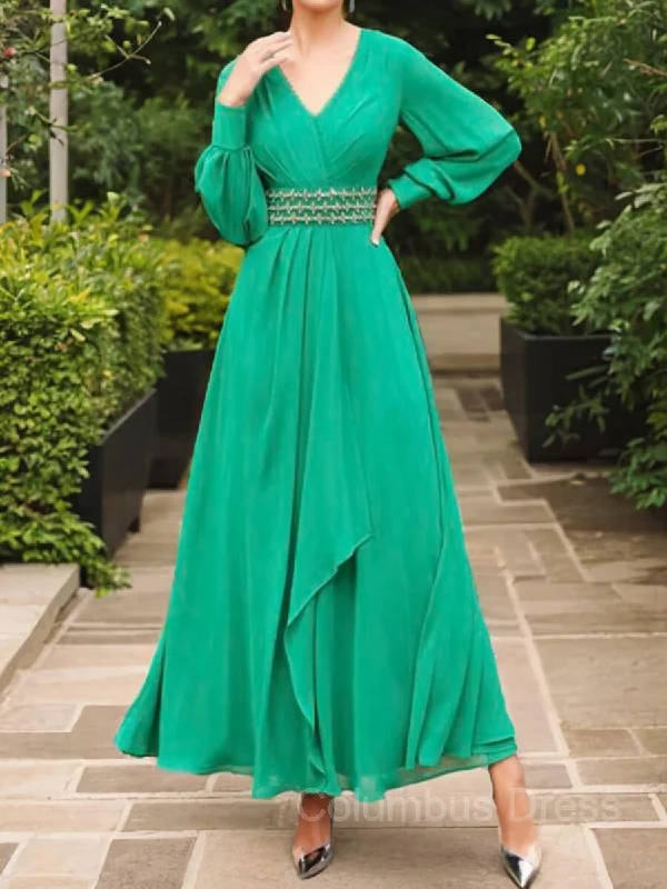 A-Line/Princess V-neck Ankle-Length Chiffon Mother of the Bride Dresses With Belt Gowns Halter unclassified dresses