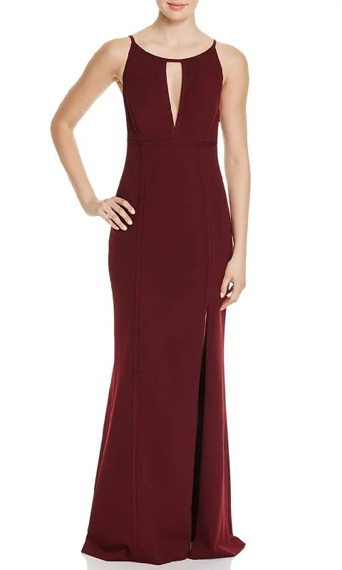 Aidan Mattox - Plunging Keyhole Bodice Crepe Dress MD1E200798SC Velvet unclassified dresses