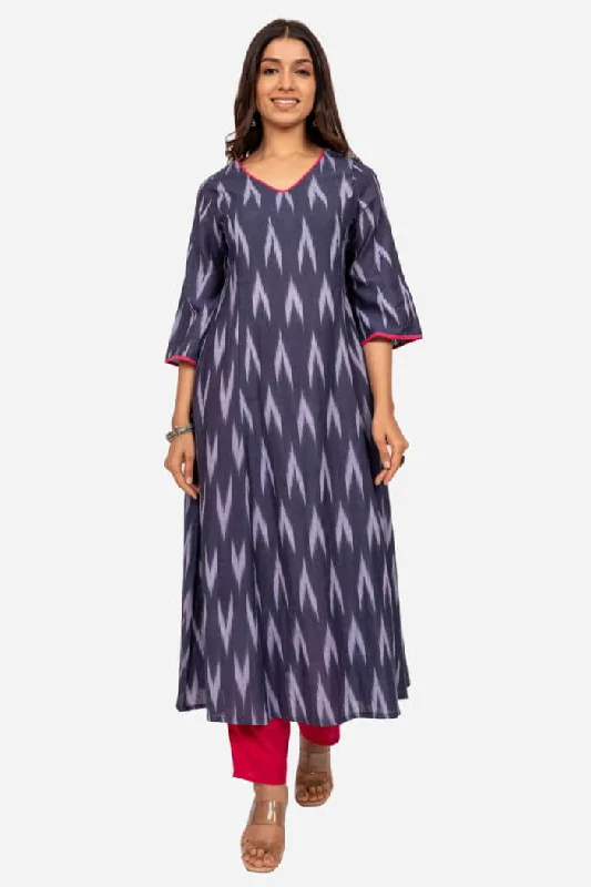 Blue And Grey Ikat Kurta Dress Printed unclassified dresses