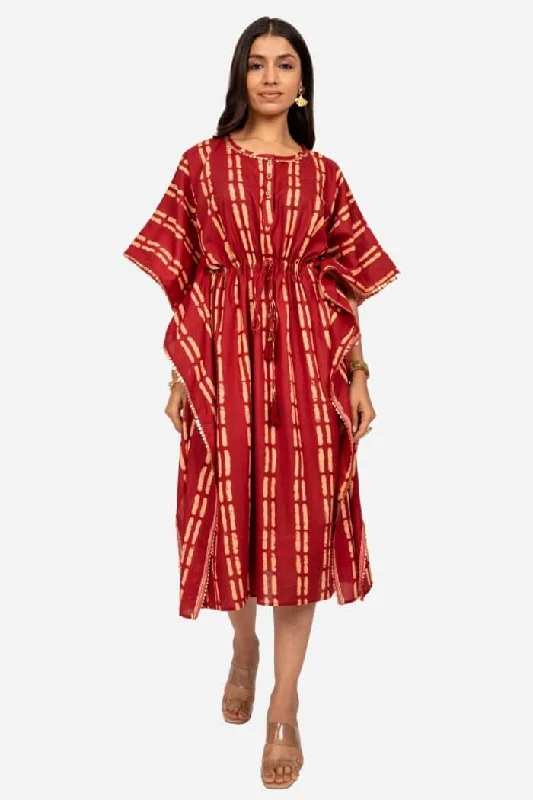 BRICK MAROON KAFTAN DRESS Tulle unclassified dresses