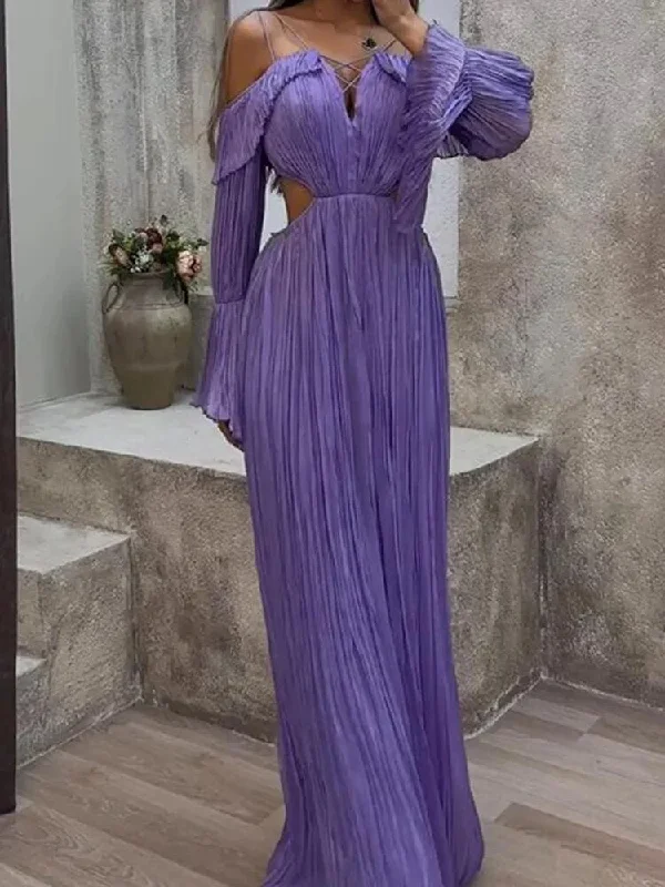 Purple Off Shoulder Dress Cocktail unclassified dresses