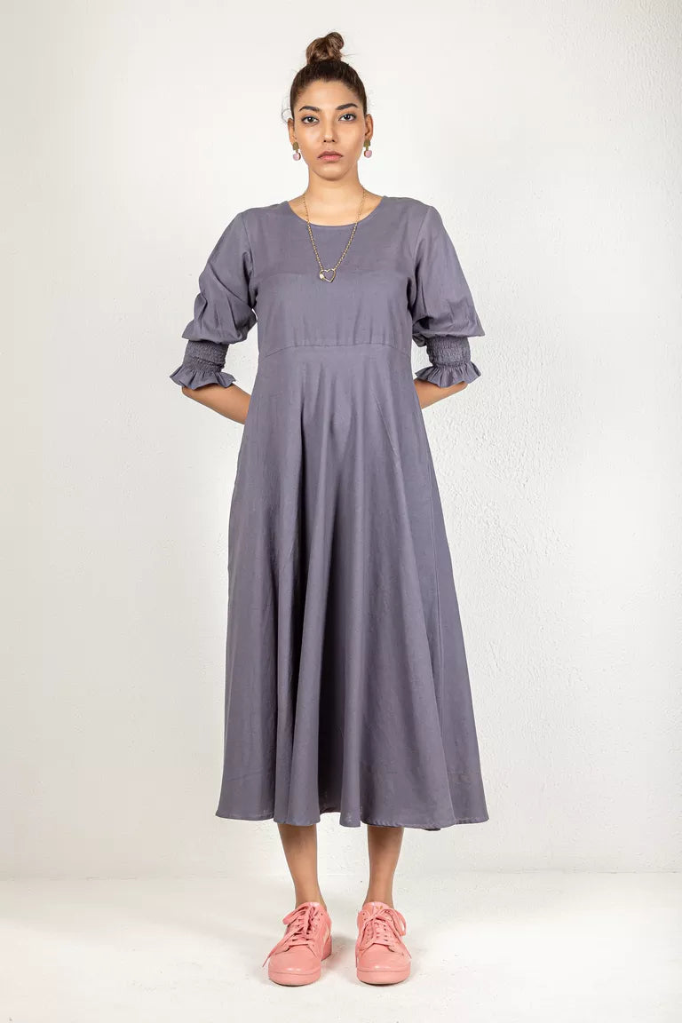 Cotton Flax Grey Dress Travel unclassified dresses