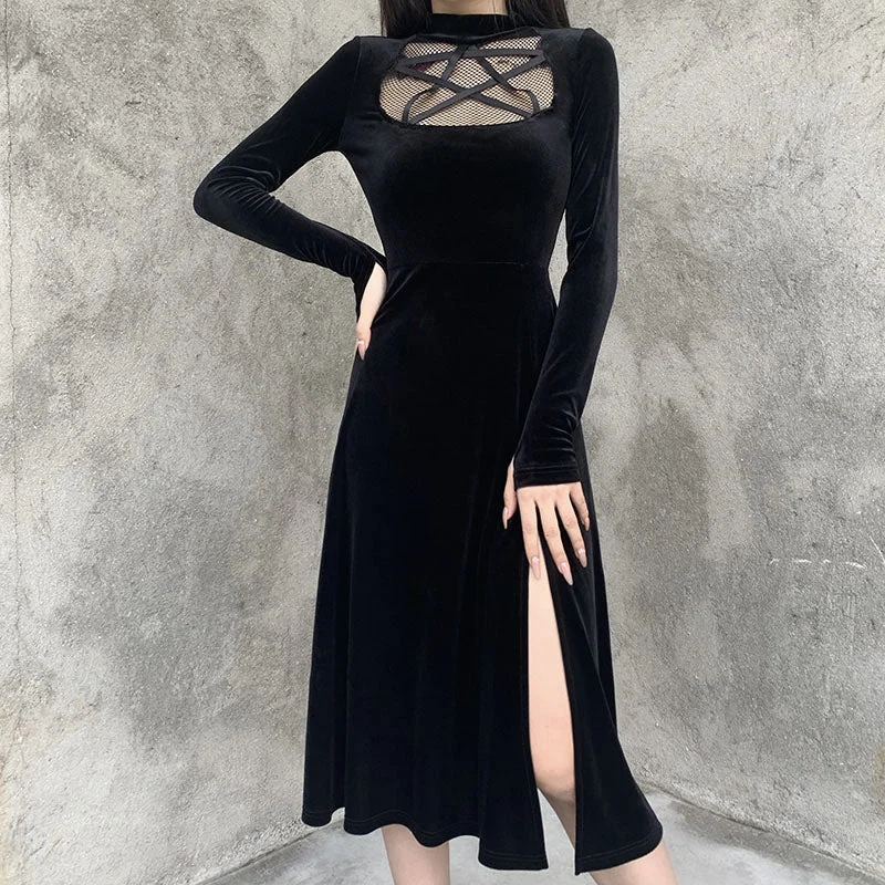 Dark Hollow Mesh Pentagram Dress SD00865 Wedding guest unclassified dresses