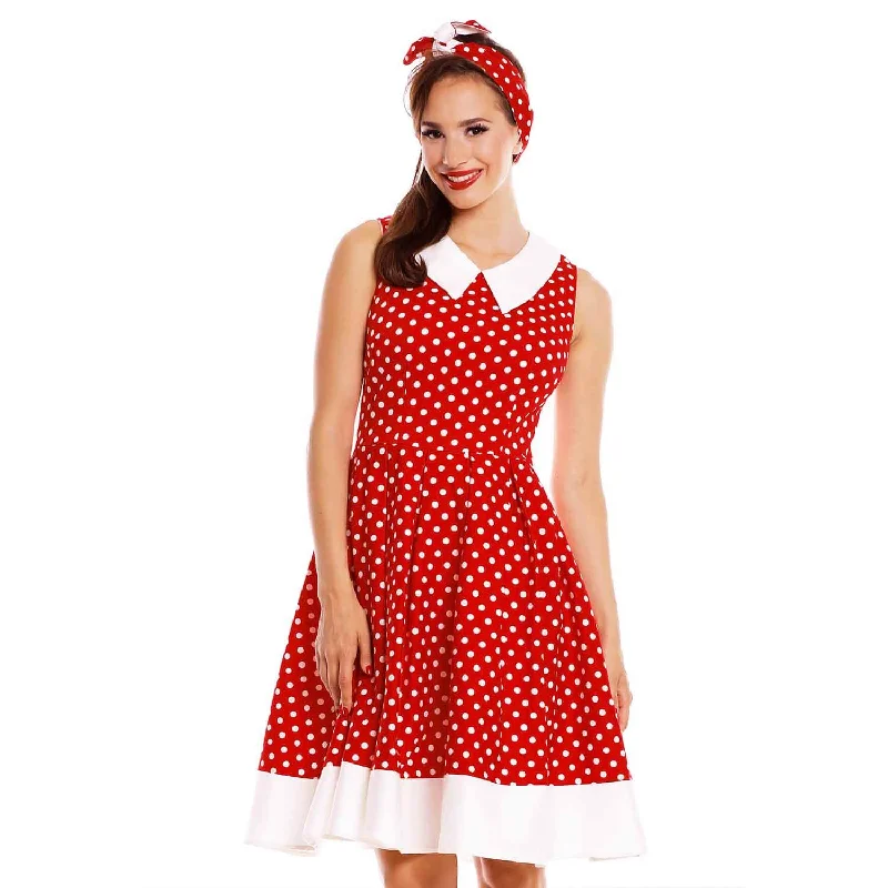 Dolly and Dotty Hazel Dress - Red Polka Dot Silk unclassified dresses