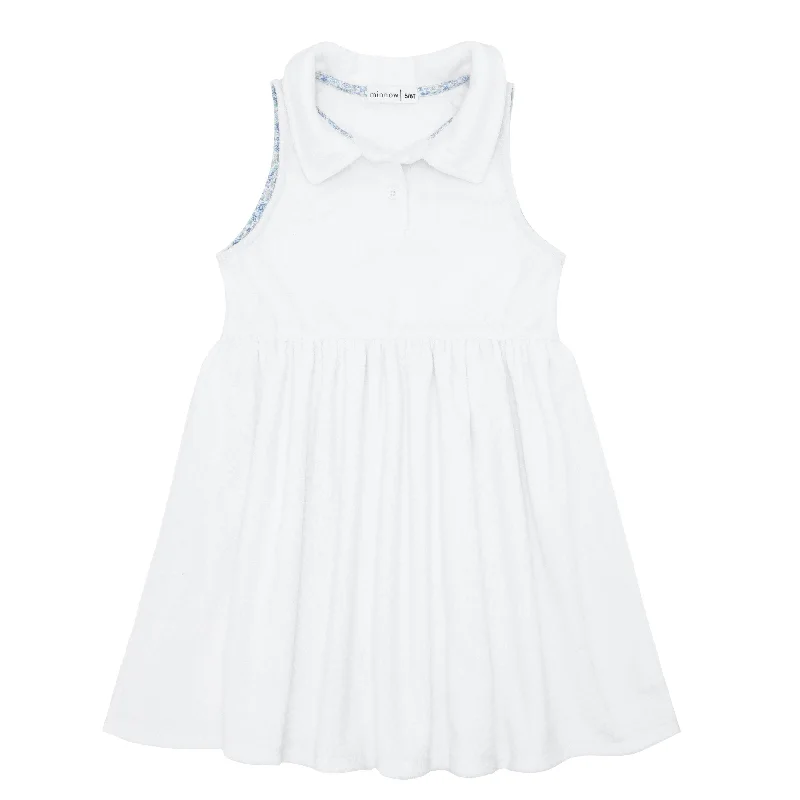 girls white french terry tennis dress Open-back unclassified dresses