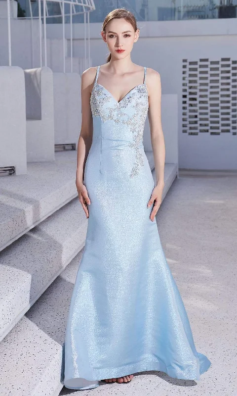 J'Adore Dresses - JM105 Sleeveless Beaded Accent Evening Gown Engagement unclassified dresses